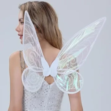 ZEXILILA Large White Fairy Wings DIY Costume Accessory