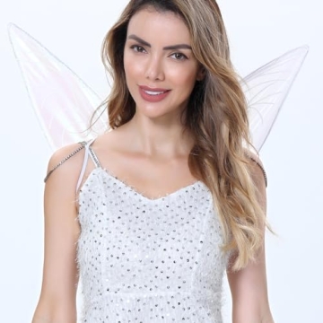 ZEXILILA Large White Fairy Wings DIY Costume Accessory