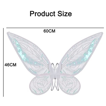 ZEXILILA Large White Fairy Wings DIY Costume Accessory