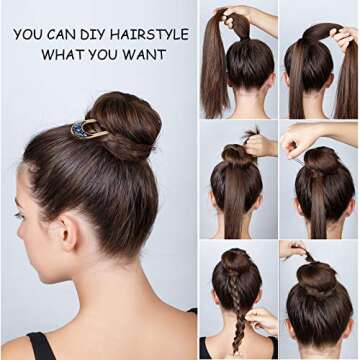 8 Pieces U Shaped Hair Pins French Pins Metal U Vintage Fork Hair Pin for Buns Women Girls Hairstyle Accessories(Cute Patterns)