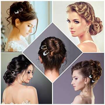 8 Pieces U Shaped Hair Pins French Pins Metal U Vintage Fork Hair Pin for Buns Women Girls Hairstyle Accessories(Cute Patterns)