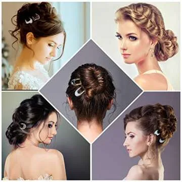 8 Pieces U Shaped Hair Pins French Pins Metal U Vintage Fork Hair Pin for Buns Women Girls Hairstyle Accessories(Cute Patterns)