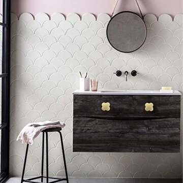 HWAQHDYL 6 pcs Decorative Clovers Cabinet Knobs Gold Knobs Cabinet Dresser Drawer Kitchen Furniture Cupboard Wardrobe Door Pull Handles Modern Hardware Handle (Gold)