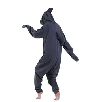 dressfan Unisex Adult Animal Grey Shark Onesie Cosplay Costume Halloween Christmas Family Couple Pajamas for Women Men,S