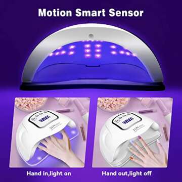 Mdismart UV LED Nail Lamp, 150W UV Gel Nail Light for Curing Acrylic& Gel Nails Polish, 4 Timer Sett...
