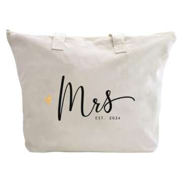 CARAKNOTS Mrs. Bag 2024 Future Mrs Bride Gifts for Wedding Engagement Bachelorette Party Honeymoon B...
