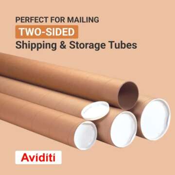 Aviditi Shipping Tubes 3" W x 16" L, 24-Pack | Cardboard Mailing Tube for Packing, Shipping and Mailing 316