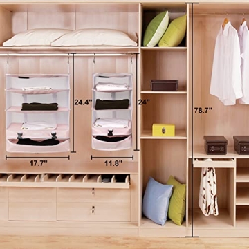 TABITORA Travel Luggage Organizer with Hanging Shelves and Storage