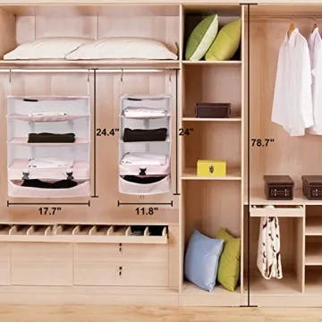 TABITORA Travel Luggage Organizer with Hanging Shelves and Storage