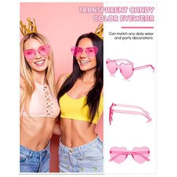 TOODOO Heart Shaped Sunglasses for All Ages in Bulk