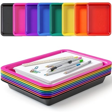 DOODLE HOG Set of 8 Colorful Kids Art Trays - Perfect for Crafts