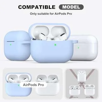 R-fun for AirPods Pro 2nd/1st Generation Case with Cleaner Kit,Soft Silicone Protective Case Cover for Apple AirPod Pro 2/1 for Women Men,AirPods Pro Case Accessories with Keychain,Sky Blue