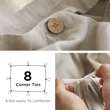 Bedsure Linen Duvet Cover King - Soft & Breathable Comfort