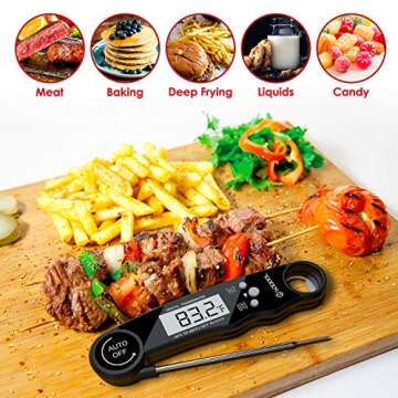 SOQOOL Meat Thermometer, 2 Packs Digital Food Thermometer Instant Read, Instant Read Thermometer for...