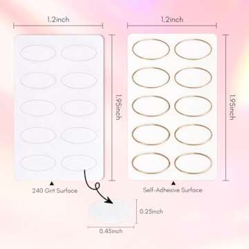 Makartt 240 Grit Sandpaper Sheets, Mini Nail Files Self-Adhesive Sandpaper for Cuticle Pusher Beveled Head, Nail Art Pre-polishing Sand Paper for Nail Prep Manicure Pedicure Salon Home Use(150 pcs)