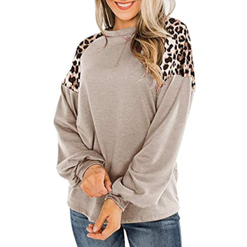 LEIYEE Leopard Print Tops for Women 2024 Fall Trendy Casual Long Sleeve Tunic Shirts Animal Cheetah ...