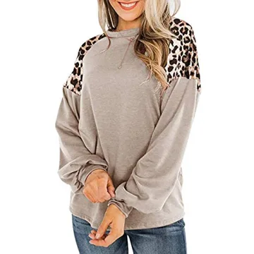 LEIYEE Leopard Print Tops for Women 2024 Fall Trendy Casual Long Sleeve Tunic Shirts Animal Cheetah ...