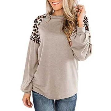 LEIYEE Leopard Print Casual Tunic Tops for Women