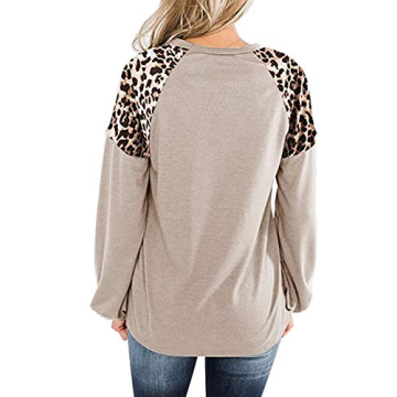 LEIYEE Leopard Print Casual Tunic Tops for Women