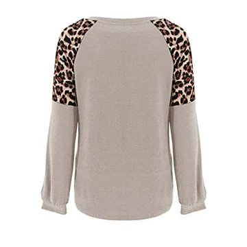 LEIYEE Leopard Print Casual Tunic Tops for Women