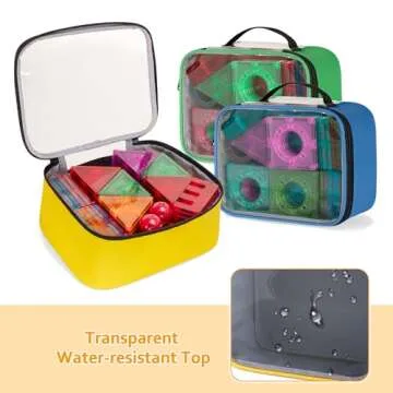 Rexmica 4 Pack Magnetic Tiles Storage Bag for Kids