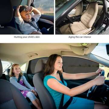 ZATOOTO Car Window Shades, 4 Pack Magnetic Car Side Window Sun Shade for Baby Breathable Mesh Privacy Car Curtains Protection from Heat and UV for Sleeping Camping Breastfeeding (Front & Rear)