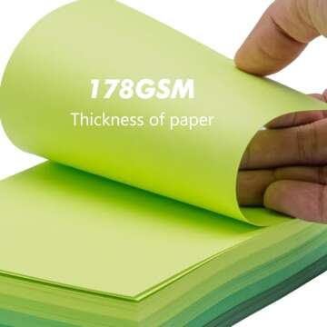 Index Cards 200-Count 4x6 Inch,178GSM Heavyweight Set of 5 Colors Paper Multicolor Study Cards (Dark Green)