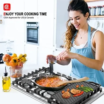 30 Inch Gas Cooktop with 5 Burners and Griddle