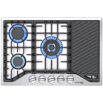 30 Inch Gas Cooktop with 5 Burners and Griddle