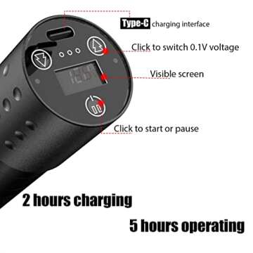 Wormhole Tattoo Kit, Rotary Tattoo Pen for Beginner,Tattoo Machine Kit Professional Complete TK548 (...