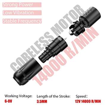 Wormhole Tattoo Kit, Rotary Tattoo Pen for Beginner,Tattoo Machine Kit Professional Complete TK548 (TK133A)