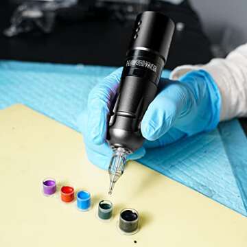 Wormhole Tattoo Kit, Rotary Tattoo Pen for Beginner,Tattoo Machine Kit Professional Complete TK548 (TK133A)