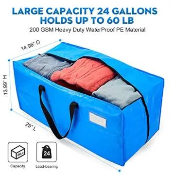 AlexHome Moving Bags Heavy Duty,Extra Large Packing Bags for Moving,Reusable Plastic Moving Totes,Clothes Storage Containers,Compatible with Ikea Frakta Cart (Blue,Set of 5)