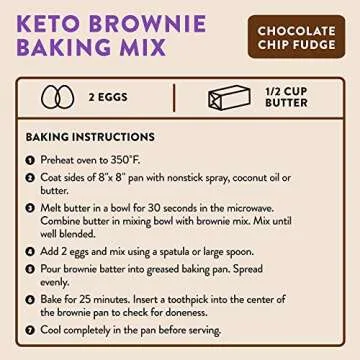 HighKey Keto Brownie Dessert Mix - Chocolate Chip Fudge Brownie Baking Mix - 9oz - Chocolate Low Carb Snacks Gluten Free Brownies Sugar Free Snack Foods Healthy Baking Mixes for Diabetic Diet Fudge Sweets Food Paleo Friendly Treats Desserts