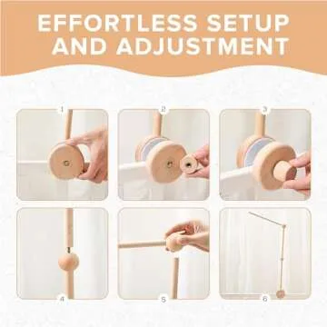EstyFanZ Crib Mobile ARM - Rotating Wooden Mobile Arm for Crib 33-inch Baby Mobile Hanger Nursery Mobile Stand for Crib