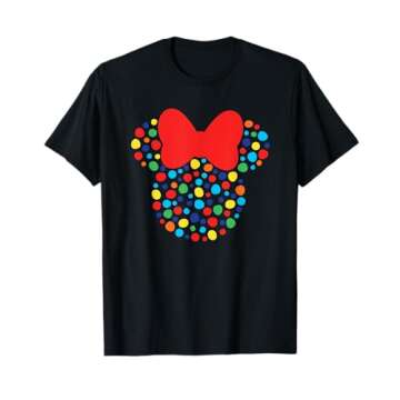 Disney Minnie Mouse Polka Dot Rainbow Short Sleeve T-Shirt