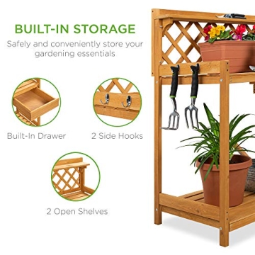 Durable Outdoor Garden Potting Bench with Storage and Style