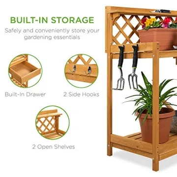 Durable Outdoor Garden Potting Bench with Storage and Style