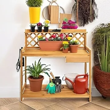 Durable Outdoor Garden Potting Bench with Storage and Style