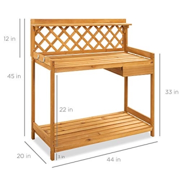 Durable Outdoor Garden Potting Bench with Storage and Style
