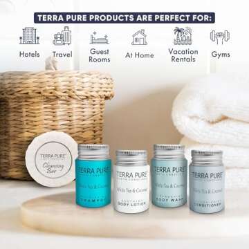 Terra Pure White Tea & Coconut Toiletries Set | 150 Pieces for Luxury Hospitality Experience