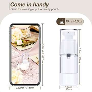 Compact 12 Pcs Airless Pump Bottles - Ideal for Travel & Refill