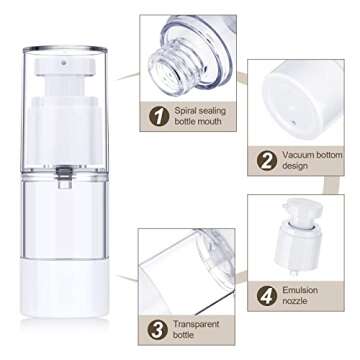 12 Pcs 15 ml Airless Pump Bottles for Travel Beauty