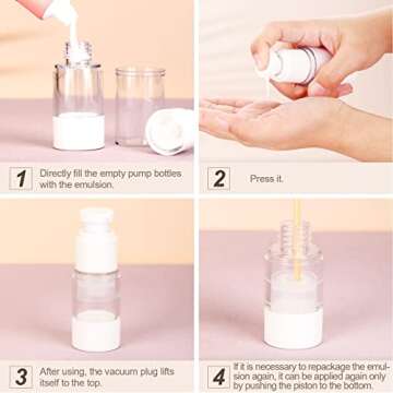 12 Pcs 15 ml Airless Pump Bottles for Travel Beauty