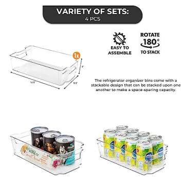 Jinamart Stackable Refrigerator Organizers for Easy Storage