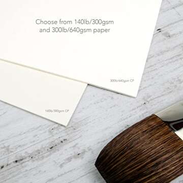 Fluid 100 Watercolor Paper - Premium 300 lb Cotton 10 Sheets