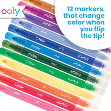 Ooly Switch-eroo Color Changing Markers 12 Pack with Sketchbook