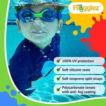 Comfortable Frogglez Swim Goggles for Kids Age 3-10