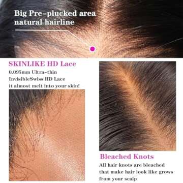 5X5 Wear and Go Glueless SKINLIKE Real HD Lace Closure 200% Density Straight Bob Wigs Human Hair 0.095mm Ultra-thin Invisible Swiss HD Lace Glueless Wigs (10inch, 5X5 Glueless Real HD Lace BOB Wig)