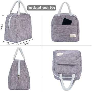 Insulated Lunch Bag for School, Work & Picnics